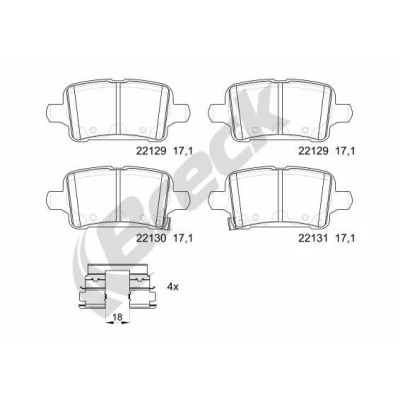 Billede af BRECK 22129 00 704 Bremseklodser med akustisk advarsel for slid tilbehør OPEL: Astra K Sports Tourer, Hatchback