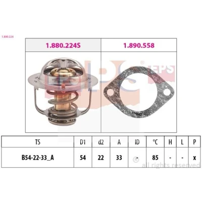 Billede af EPS 1.880.224 Termostat 85 54 Made in Italy OE Equivalent med pakning OPEL: Vectra B Sedan, Astra F CC, Corsa Hatchback, HONDA: CIVIC 7 Hatchback