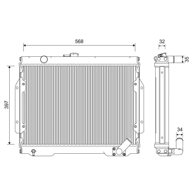 Billede af VALEO 701262 Radiator Aluminium 397 568 32