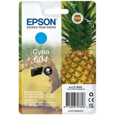 Billede af Epson 604 cyan blækpatron 2.4 ml C13T10G24010 original