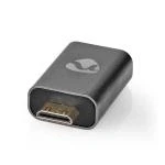 Billede af HDMI Adapter Han / Mini stik Hun udgang Guldplateret Lige Aluminium Metal 1 stk. Cover Window Box
