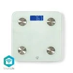 Billede af Nedis SmartLife Personvægt Wi Fi Ben / BMR Fedt Muskler Vand Vægt 8 Hukommelsesstik Maksimal belastning: 180 kg Android &amp; iOS Glas Hvid
