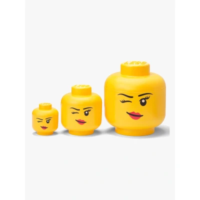 Billede af LEGO Opbevaringsboks Winking Pige 3 pak, Gul