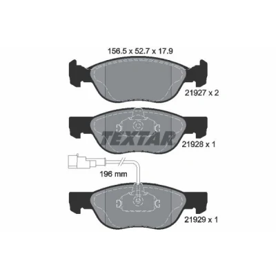 Billede af TEXTAR 2192701 Bremseklodser med indbygget slid advarselskontakt FIAT: Punto II Hatchback