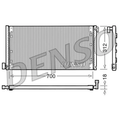 Billede af DENSO DCN12001 Kondensator uden tørrer 700x312x18 R 134a 700