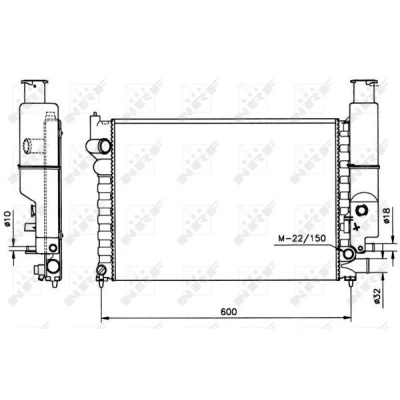 Billede af NRF 58802 Radiator Aluminium 530mm 378mm 23mm Mekanisk fuget køleripper
