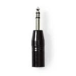 Billede af XLR adapter 3 Pin Hanstik 6.35 mm Nikkelplateret Lige Metal Sort 1 stk. Plastikpose