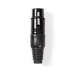 Billede af XLR stik Lige Hun Nikkelplateret Lodning Kabeldiameter: 5.0 mm Metal Sort 1 stk. Plastikpose