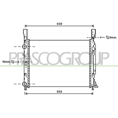 Billede af PRASCO ME750R001 Radiator Aluminium 560mm 415mm 23mm Mekanisk fuget køleripper