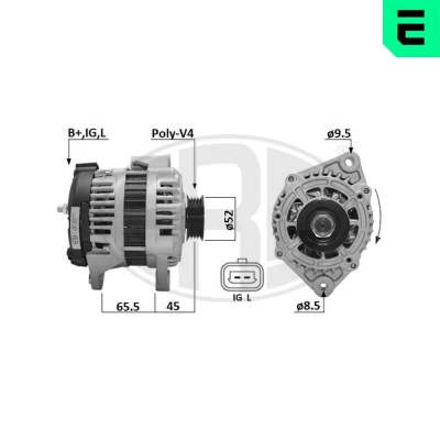 Billede af ERA 209669A Generator 14V 80A CHEVROLET: Spark, Aveo / Kalos Hatchback