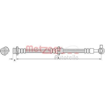 Billede af METZGER 4110847 Bremseslange 625 M10 x 1 NISSAN: Qashqai 2, / Qashqai+2 I