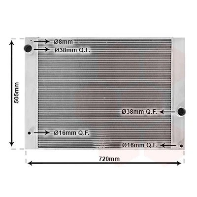 Billede af VAN WEZEL 06002338 Radiator Aluminium 620 485 32 med snaplås Loddet køleripper BMW: 5 Sedan, Touring