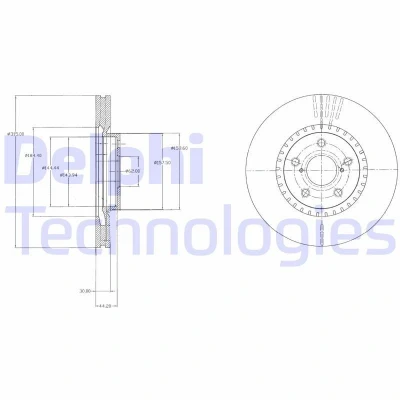 Billede af DELPHI BG9074 Bremseskiver 315 30 5 ventileret olieret ubehandlet uden hjullejer, ABS sensorring