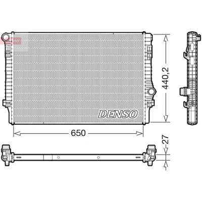 Billede af DENSO DRM32049 Radiator 650 456 27 VOLKSWAGEN: Golf 7, Touran II, Tiguan AUDI: A3 Sportback, Cabriolet, SEAT: Leon III ST, SC