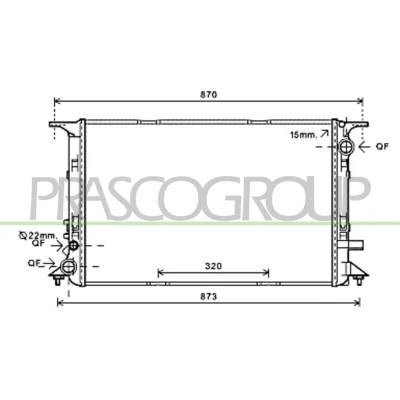 Billede af PRASCO AD064R001 Radiator Aluminium 720mm 470mm 36mm med lynkobling Loddet køleripper