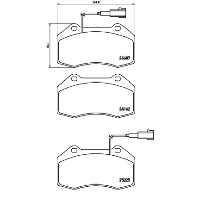 Billede af BREMBO P 23 162 Bremseklodser Inkl. slidadvarselskontakt uden tilbehør