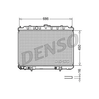 Billede af DENSO DRM46008 Radiator Aluminium 450mm 686mm 16mm NISSAN: X Trail