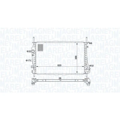 Billede af MAGNETI MARELLI 350213177600 Radiator 620 388 23 Mekanisk fuget køleripper FORD: MONDEO 3 Kombi