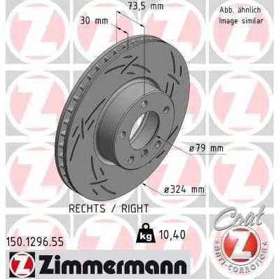 Billede af ZIMMERMANN 150.1296.55 Bremseskiver 324 30 6/5 5 120 indvendigt ventileret, opslidset coatet højkarboniseret BMW: Sedan, Touring