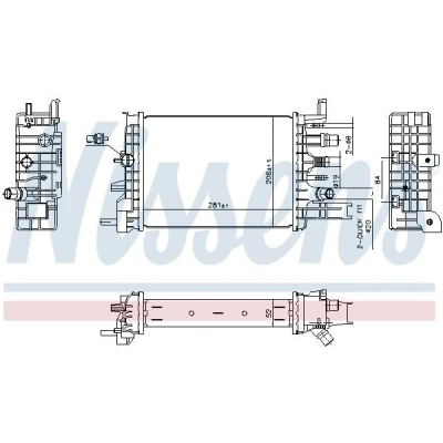 Billede af NISSENS 607033 Radiator Aluminium 281 208 52 med pakninger uden ekspansionsbeholder, ramme Loddet køleripper DACIA: LOGAN MCV 2
