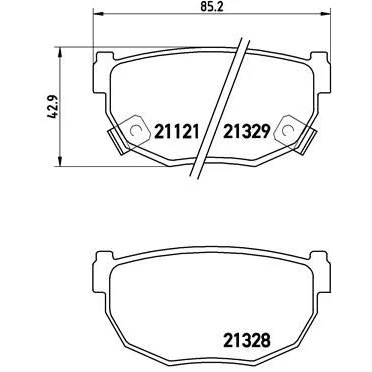 Billede af BREMBO P 56 010 Bremseklodser med akustisk advarsel for slid uden tilbehør NISSAN: 180SX, Skyline Coupe