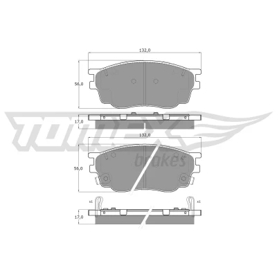 Billede af TOMEX brakes TX 12 57 Bremseklodser foraksel med akustisk advarsel for slid MAZDA: 6 Hatchback, Sedan