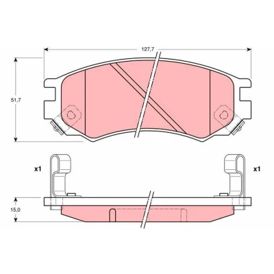 Billede af TRW GDB1175 Bremseklodser med akustisk advarsel for slid NISSAN: ALMERA 1 Hatchback