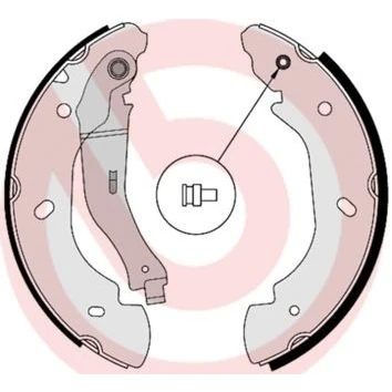 Billede af BREMBO P06038NX Bremseklodser forberedt til slidadvarsel med stempelklips, anti knirke plade tilbehør