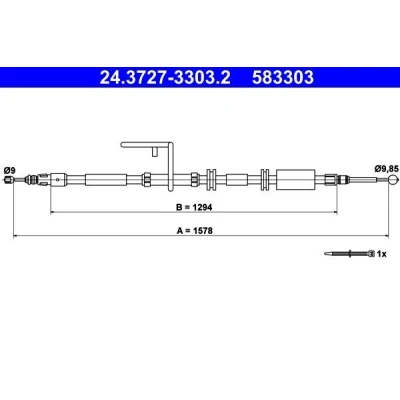 Billede af Kabel, parkeringsbremse ATE 24.3727 3303.2