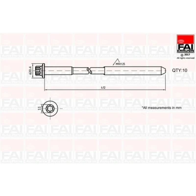 Billede af FAI AutoParts B292 Strækbolte ydre torx 10 LAND ROVER: Freelander I SUV, MG: MG TF Cabriolet, 45 Hatchback