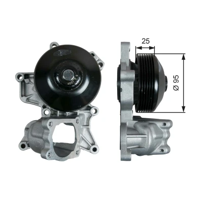 Billede af GATES WP0121 Vandpumpe til multi V remskiver BMW: 3 Coupe, Touring, 5 Sedan