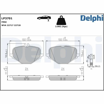 Billede af Bremseklodser DELPHI LP3701
