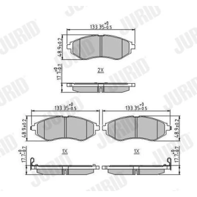 Billede af JURID 573371J Bremseklodser med akustisk advarsel for slid CHEVROLET: Aveo / Kalos Hatchback, Sedan