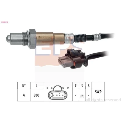 Billede af EPS 1.998.510 Lambdasonde opvarmet, pladesonde, Gevind, forsmurt FORD: FIESTA 7, Focus Mk4 Turnier, Hatchback