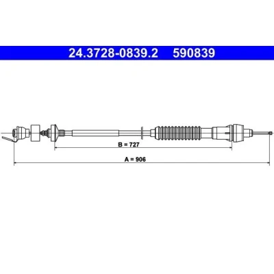 Billede af ATE 24.3728 0839.2 Koblingskabel med automatisk justering