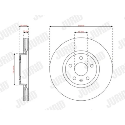 Billede af FERODO Bremseskive MG: MG HS 312mm 25mm 5 ventileret coatet DDF2702C 10174827,10795799 Bremseskiver, Skivebremser