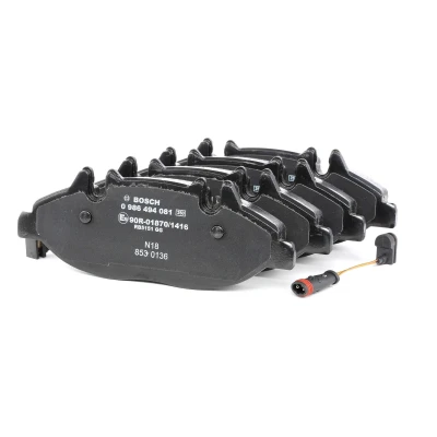Billede af BOSCH 0 986 494 081 Bremseklodser Low Metallic Inkl. slidadvarselskontakt med anti knirke plade MERCEDES BENZ: Vito Mixto, Bus, Viano
