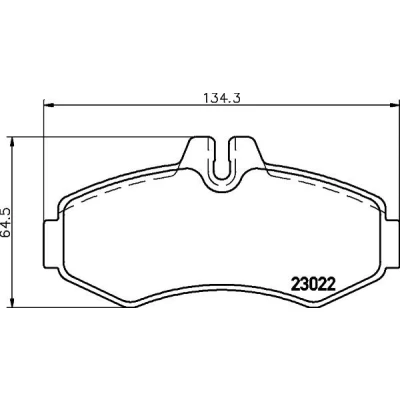 Billede af HELLA 8DB 355 008 631 Bremseklodser Forberedt til slidindikator MERCEDES BENZ: Vito Bus, Van
