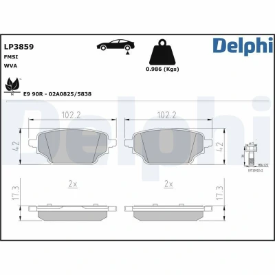 Billede af Bremseklodser DELPHI LP3859