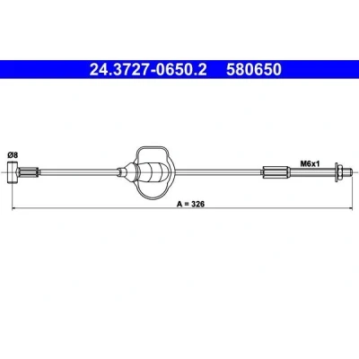 Billede af ATE 24.3727 0650.2 Håndbremsekabel 326 FORD: Focus Mk1 Hatchback
