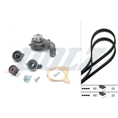 Billede af DOLZ KD029 Vandpumpe + Tandremssæt 116, 85 FORD: Escort 6