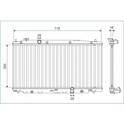 Billede af VALEO 701136 Radiator Aluminium 350 718 16 uden kølemiddelregulering