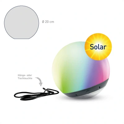 Billede af Pendula Solar tint LED kugle, IP44, hvid, CCT, RGB