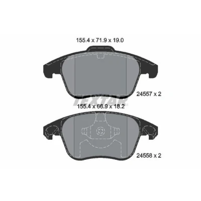Billede af TEXTAR 2455701 Bremseklodser Ikke forberedt til slidindikator CITROËN: C4 II Hatchback, I Grand Picasso, Picasso 1, PEUGEOT: 3008 I, 5008