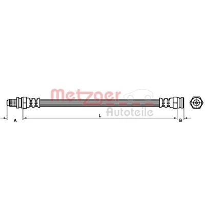 Billede af METZGER 4114090 Bremseslange 335 M10x1 SF