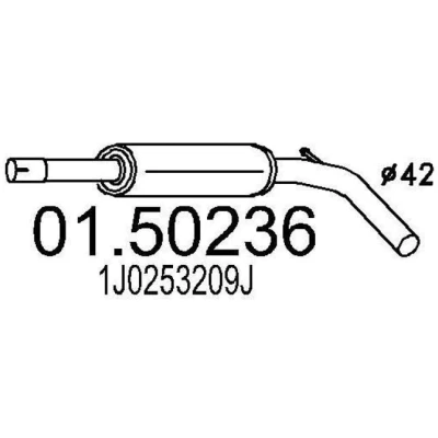 Billede af MTS 01.50236 Midterste Lyddæmper 1010 VOLKSWAGEN: Polo III Hatchback