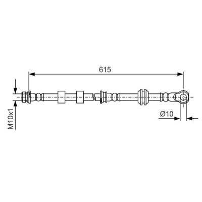 Billede af BOSCH 1 987 481 088 Bremseslange 615 M10x1 MITSUBISHI: Lancer 8 Limousine