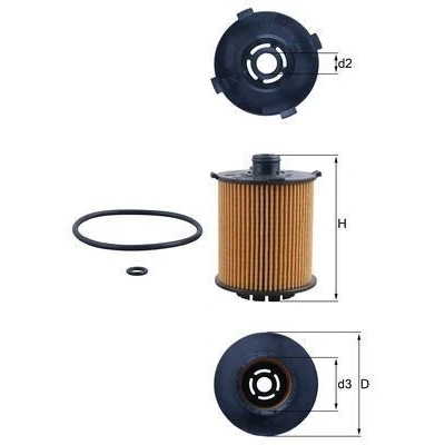 Billede af MAHLE ORIGINAL OX 1357D Oliefilter Filterindsats VOLVO: XC40, S90 II, XC60 II