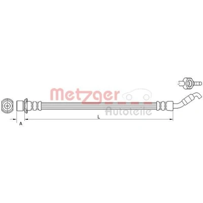 Billede af METZGER 4111511 Bremseslange Bagaksel venstre, højre, ved bremsekaliber 178 M10x1