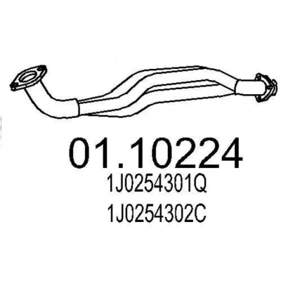 Billede af MTS 01.10224 Udstødningsrør 730mm foran til mellemlydpotte VOLKSWAGEN: Golf 4, 4 Variant